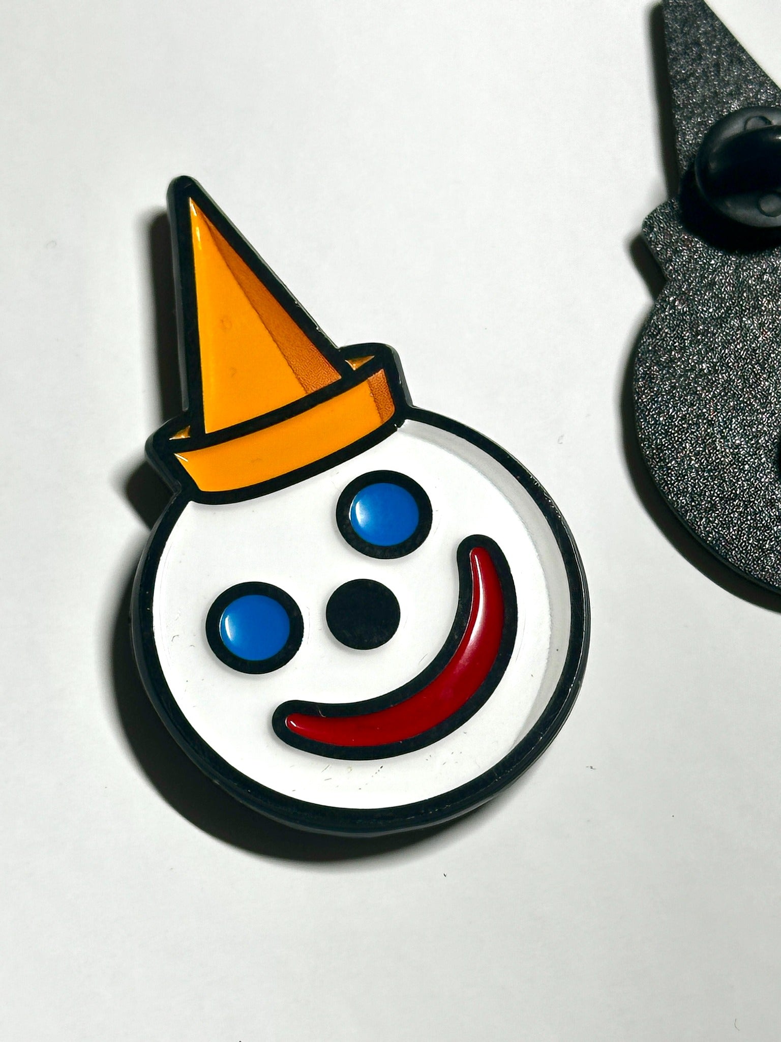 retro drive-thru mascot enamel pin front view