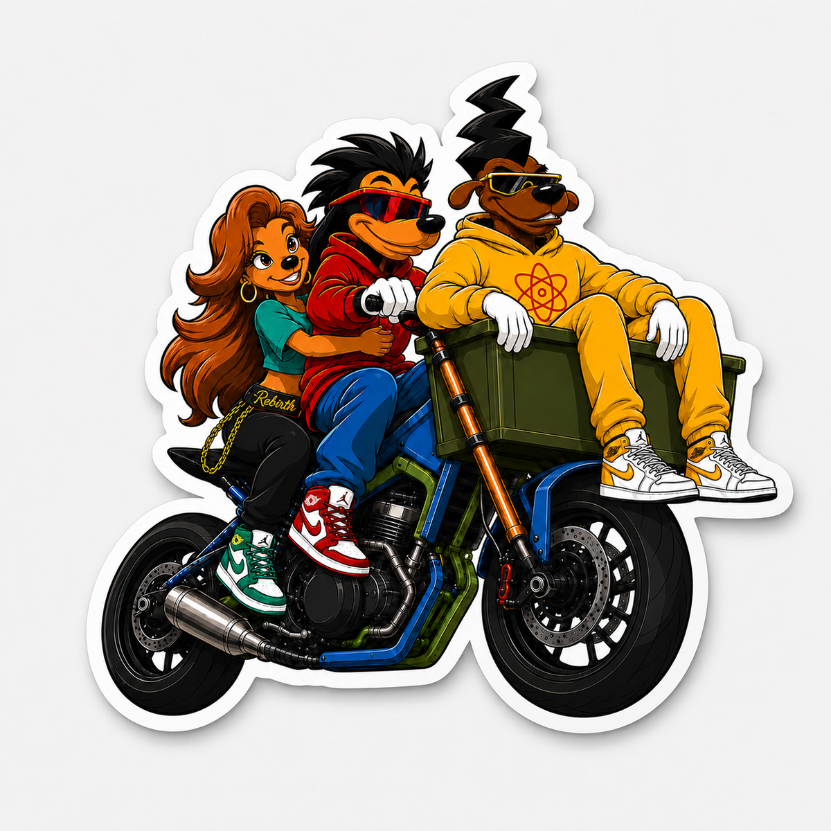 Ride til the wheels fall off street crew motorcycle sticker by Street Rebirth