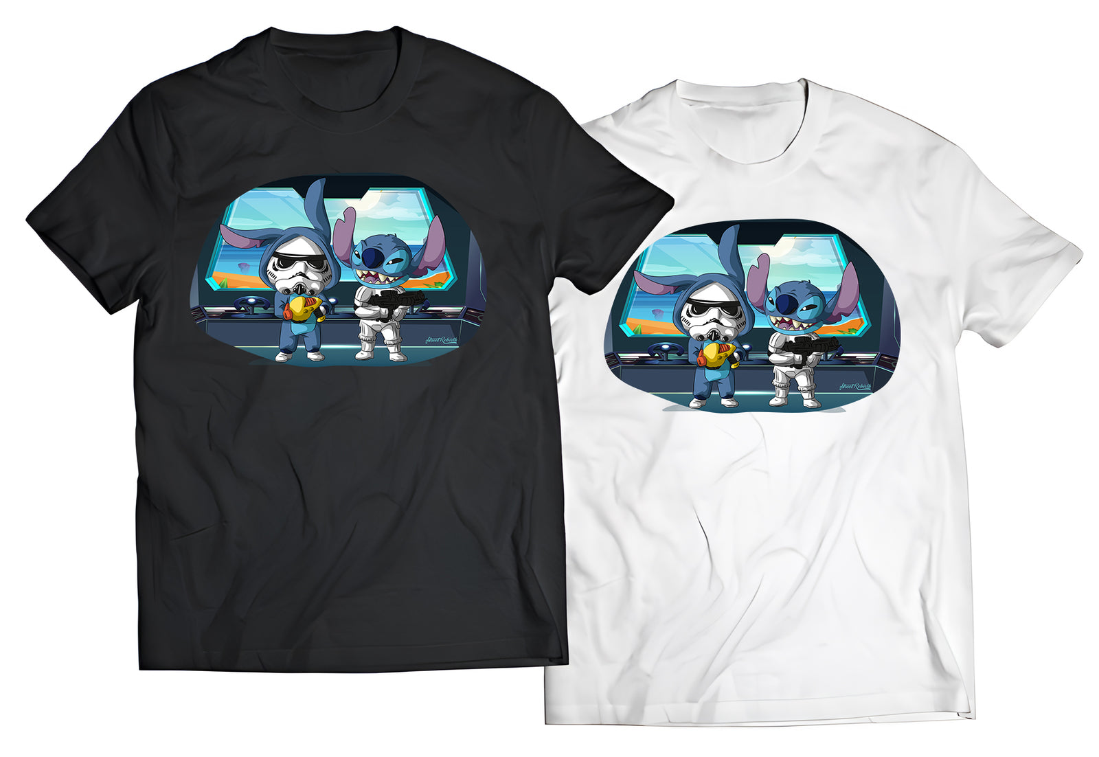 Stitch × Stormtrooper Crossover Shirt | Funny Disney Star Wars Mashup Tee | Streetwear Pop Culture Graphic Tee