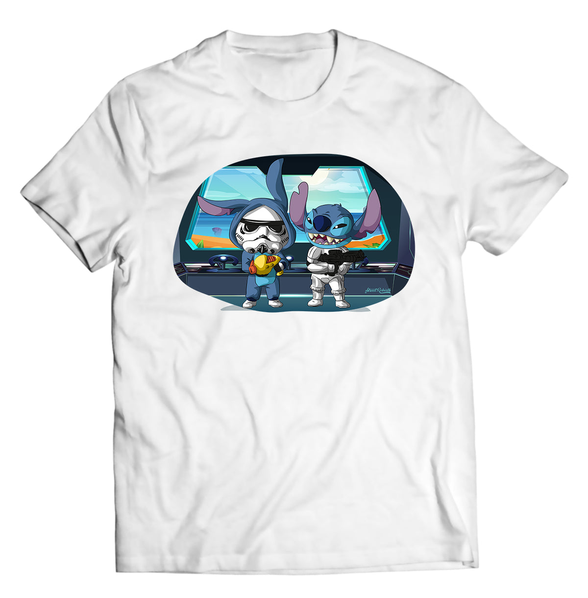 Stitch × Stormtrooper Crossover Shirt | Funny Disney Star Wars Mashup Tee | Streetwear Pop Culture Graphic Tee