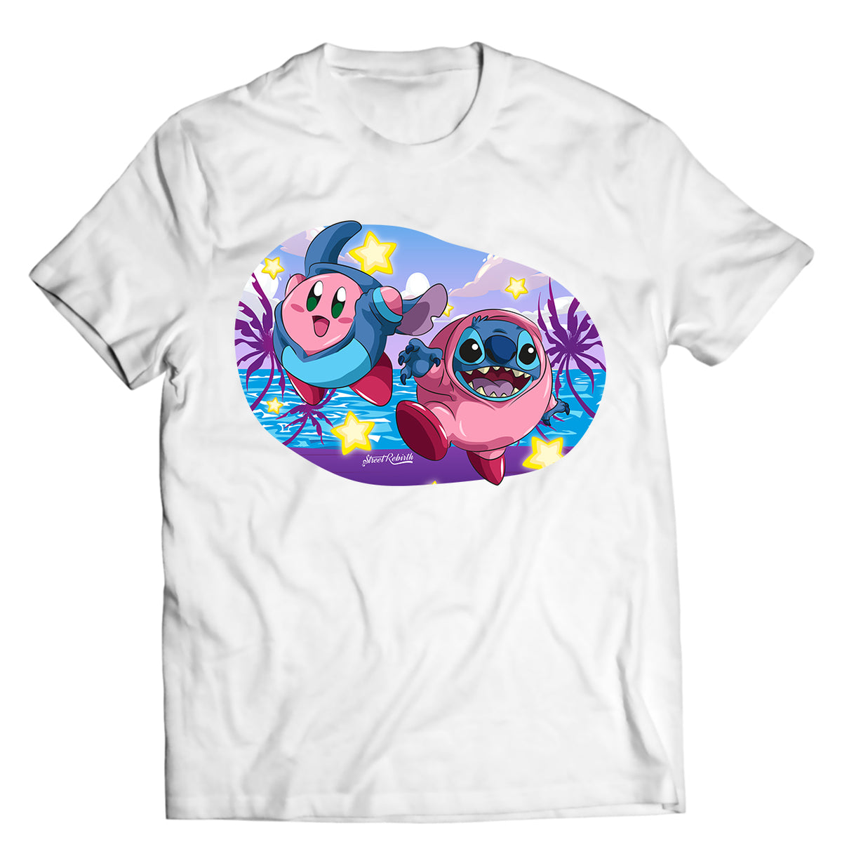 Stitch x Kirby Crossover T-Shirt – "Dream Land Duo" Costume Swap Tee – Cute Nintendo &amp; Disney Parody – Unisex Graphic Shirt
