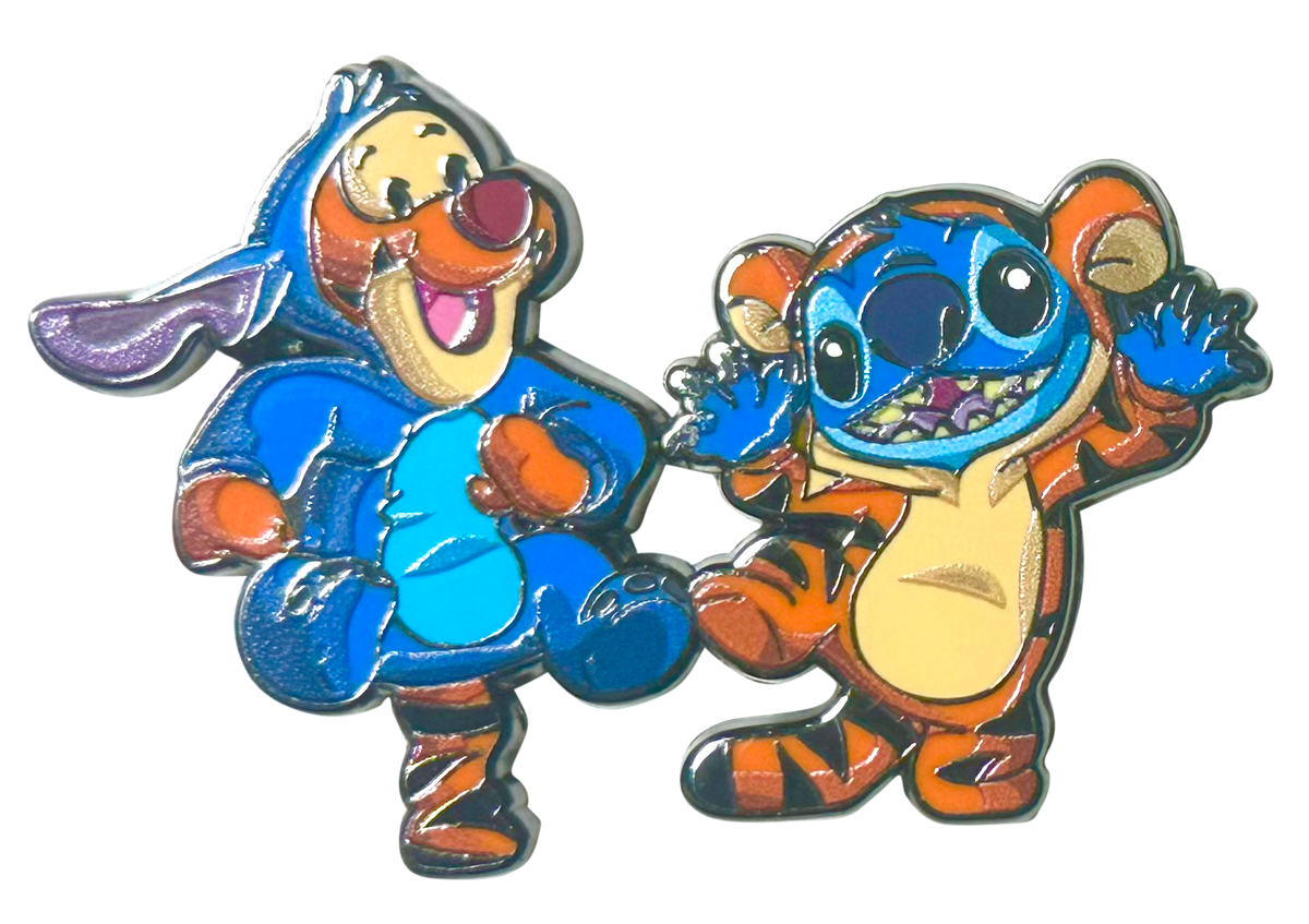 Stitch as Tigger and Tigger as Stitch Enamel Pin – A Playful Disney Mashup