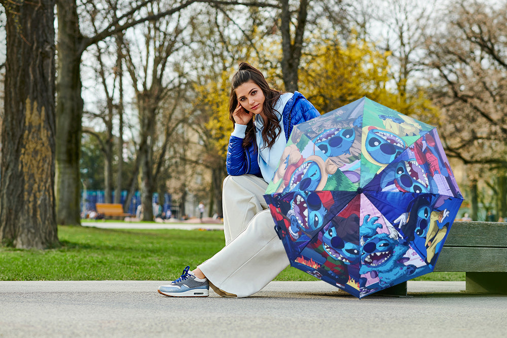 Long Hook Version - Street Rebirth Umbrella - Stitch Umbrella, Cute Fun Cartoon Sun UV Protection Umbrella, PreTeens Teenage Student Kids Adults Gifts