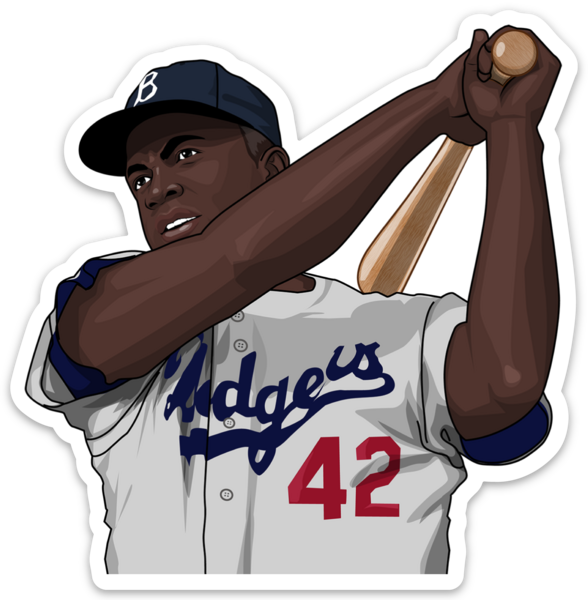Waterproof vinyl sticker featuring an original baseball illustration