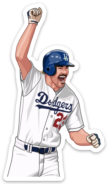 Waterproof vinyl sticker featuring an original baseball illustration