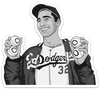 Los Angeles Baseball Koufax Sticker – One 4 Inch Water Proof Vinyl Sticker – For Hydro Flask, Skateboard, Laptop, Planner, Car, Collecting, Gifting