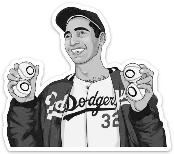 Los Angeles Baseball Koufax Sticker – One 4 Inch Water Proof Vinyl Sticker – For Hydro Flask, Skateboard, Laptop, Planner, Car, Collecting, Gifting
