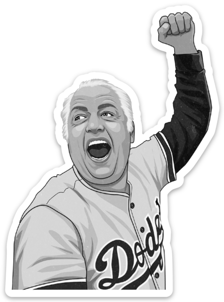 Waterproof vinyl sticker featuring an original baseball retro illustration
