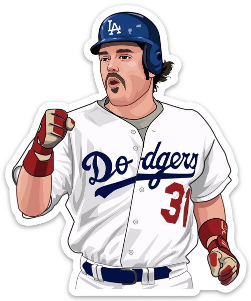 Waterproof vinyl sticker featuring an original baseball retro illustration