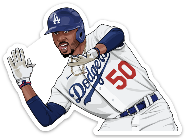 Los Angeles Baseball Mookie Sticker – One 4 Inch Water Proof Vinyl Sticker – For Hydro Flask, Skateboard, Laptop, Planner, Car, Collecting, Gifting
