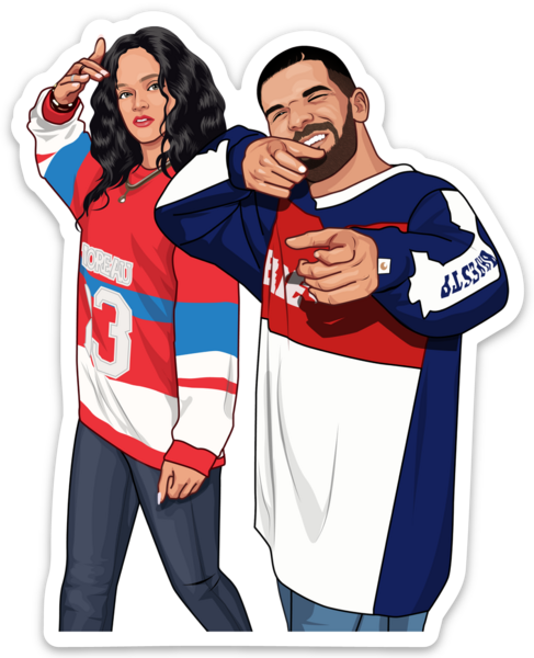Drake And Riri Sticker – One 4 Inch Water Proof Vinyl Sticker – For Hydro Flask, Skateboard, Laptop, Planner, Car, Collecting, Gifting
