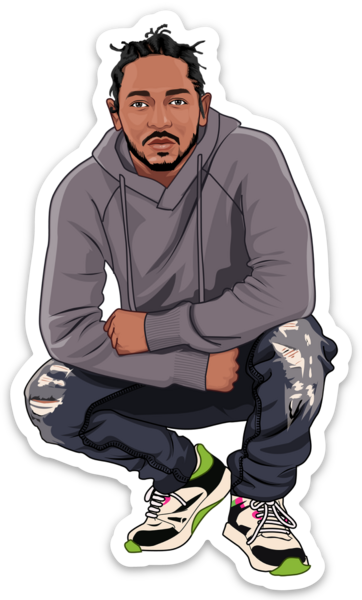 Waterproof vinyl sticker featuring an original hip hop music illustration