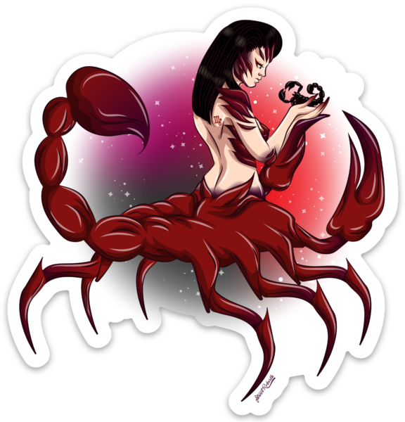 Scorpio Sticker – One 4 Inch Water Proof Vinyl Sticker – For Hydro Flask, Skateboard, Laptop, Planner, Car, Collecting, Gifting