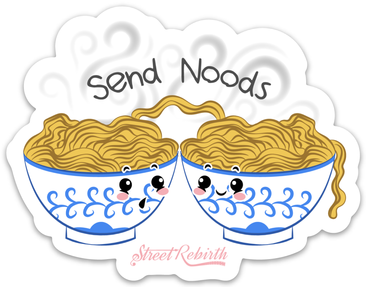 Send Noods Sticker – One 4 Inch Water Proof Vinyl Sticker – For Hydro Flask, Skateboard, Laptop, Planner, Car, Collecting, Gifting