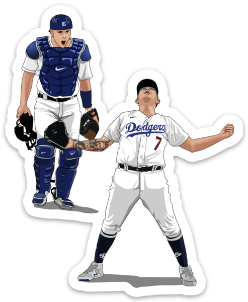 Waterproof vinyl sticker featuring an original baseball illustration