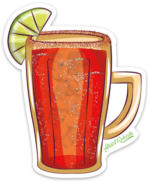 Waterproof vinyl sticker featuring an original humorous illustration