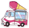 Ice Cream Truck Sticker – One 4 Inch Water Proof Vinyl Sticker – For Hydro Flask, Skateboard, Laptop, Planner, Car, Collecting, Gifting