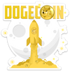 Doge Dogecoin To The Moon Sticker – One 4 Inch Water Proof Vinyl Sticker – For Hydro Flask, Skateboard, Laptop, Planner, Car, Collecting, Gifting