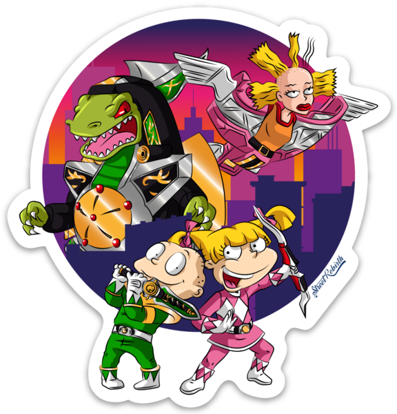 Waterproof vinyl sticker featuring an original humorous retro illustration
