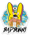 Bad Bunny Sticker – One 4 Inch Water Proof Vinyl Sticker – For Hydro Flask, Skateboard, Laptop, Planner, Car, Collecting, Gifting
