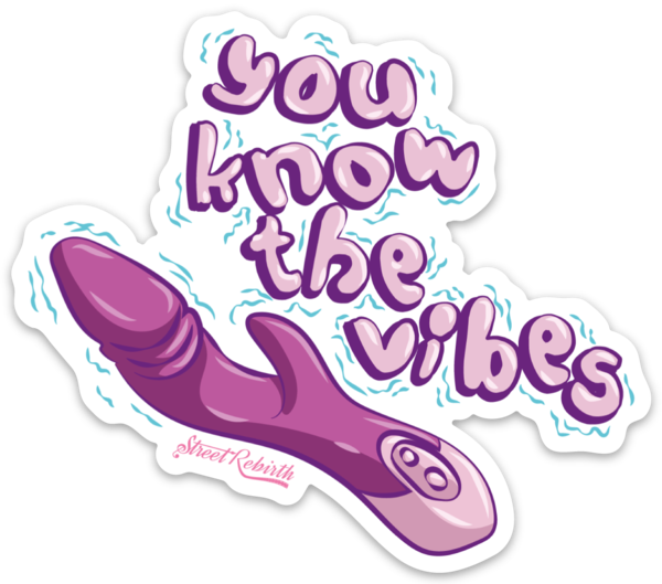 Waterproof vinyl sticker featuring an original colorful illustration