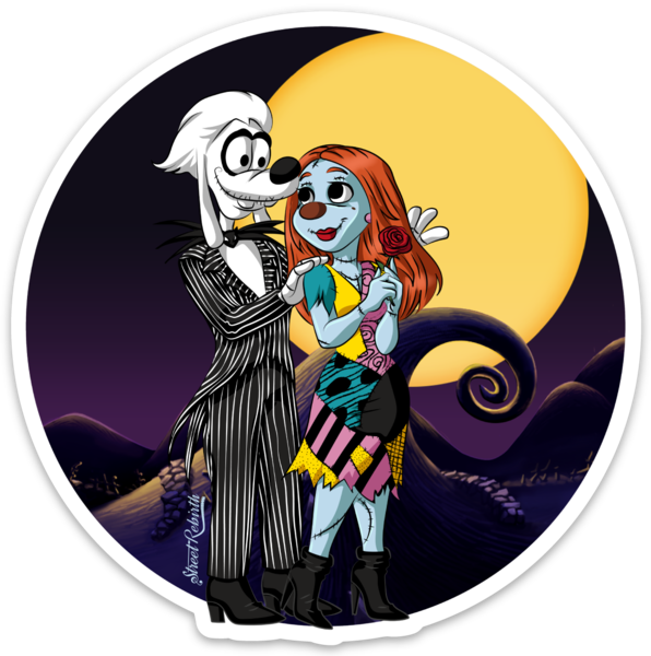 Max And Roxanne Halloween Costumes Series Mashup Sticker – One 4 Inch Water Proof Vinyl Sticker – For Hydro Flask, Skateboard, Laptop, Planner, Car, Collecting, Gifting