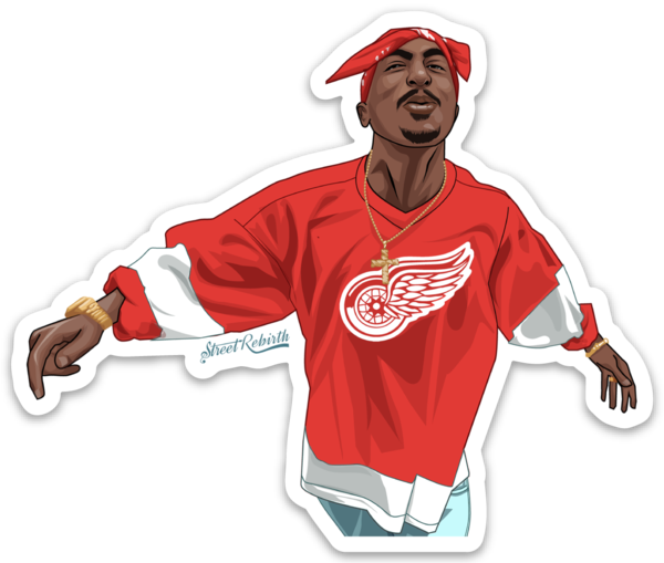 Pac Spitting Red Sticker – One 4 Inch Water Proof Vinyl Sticker – For Hydro Flask, Skateboard, Laptop, Planner, Car, Collecting, Gifting