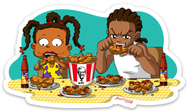Waterproof vinyl sticker featuring an original animal-themed humorous illustration