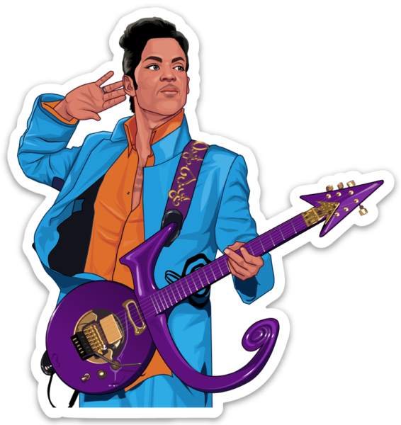 Waterproof vinyl sticker featuring an original music illustration