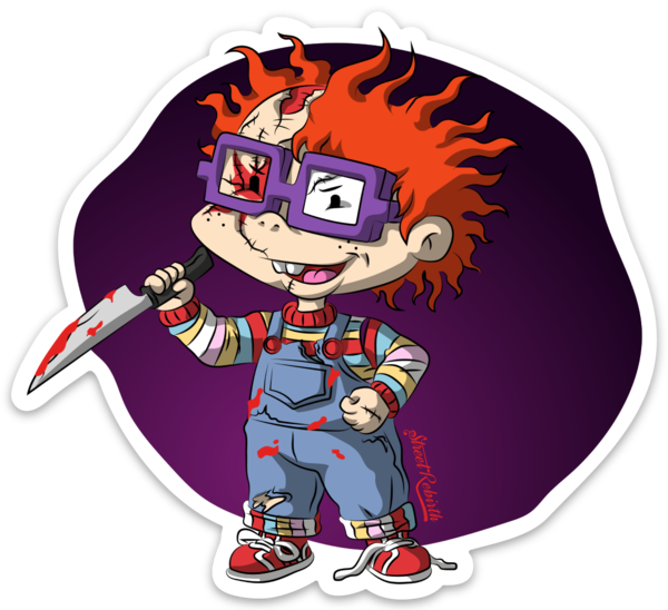 Chuckie As Chuckie Halloween Costumes Series Sticker – One 4 Inch Water Proof Vinyl Sticker – For Hydro Flask, Skateboard, Laptop, Planner, Car, Collecting, Gifting