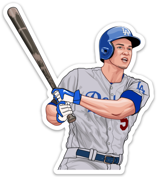 Waterproof vinyl sticker featuring an original baseball illustration