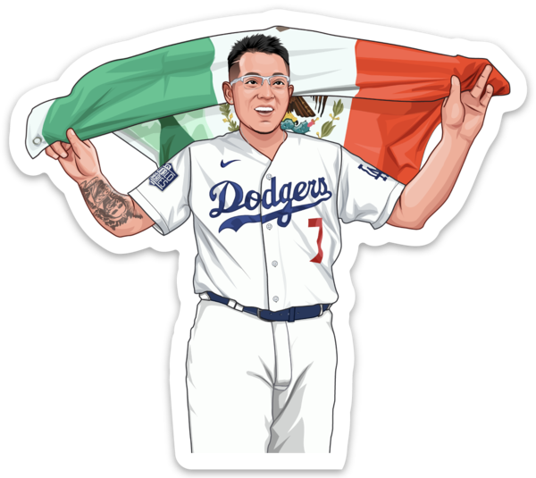 Waterproof vinyl sticker featuring an original baseball motivational illustration