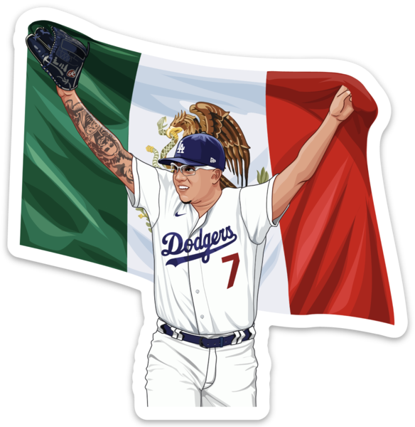 Los Angeles Baseball Julio Sticker – One 4 Inch Water Proof Vinyl Sticker – For Hydro Flask, Skateboard, Laptop, Planner, Car, Collecting, Gifting