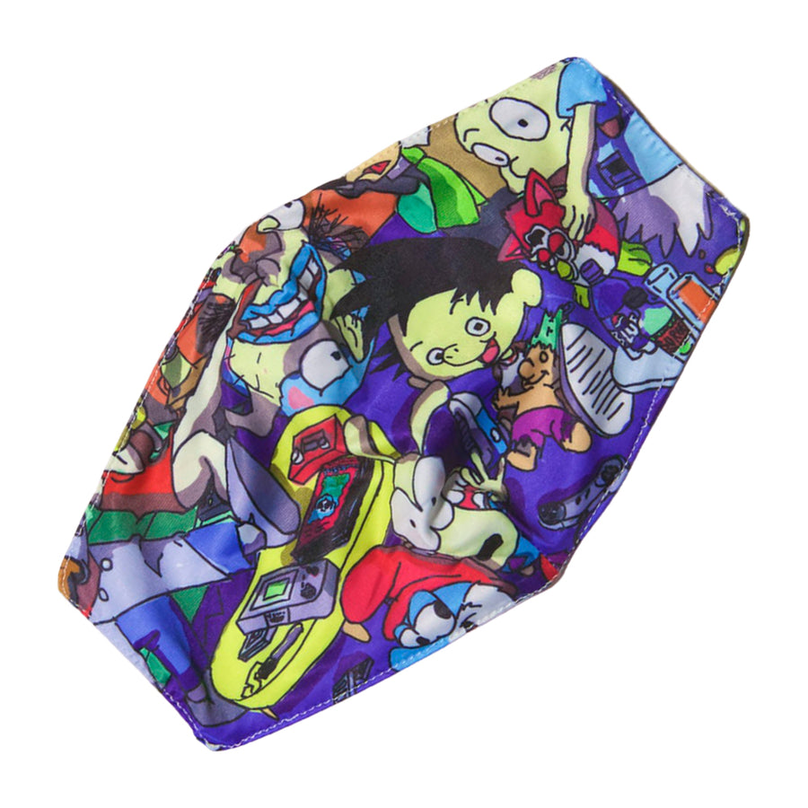 Reusable fashion face mask with an original humorous retro printed design