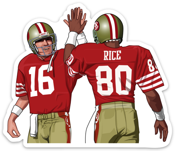 Waterproof vinyl sticker featuring an original football illustration