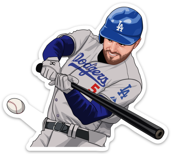 Waterproof vinyl sticker featuring an original baseball illustration