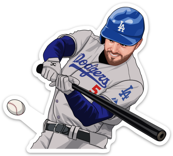 Baseball Freeman Sticker – One 4 Inch Water Proof Vinyl Sticker – For Hydro Flask, Skateboard, Laptop, Planner, Car, Collecting, Gifting