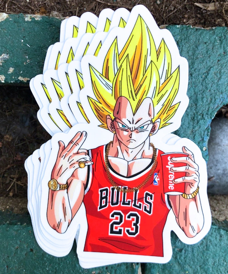 1 Anime Bulls Sticker – One 4 Inch Water Proof Vinyl Sticker – For Hydro Flask, Skateboard, Laptop, Planner, Car, Collecting, Gifting
