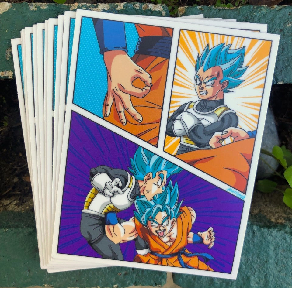 Goku and Vegeta Anime Got Em Scene Sticker – One 4 Inch Water Proof Vinyl Sticker – For Hydro Flask, Skateboard, Laptop, Planner, Car, Collecting, Gifting