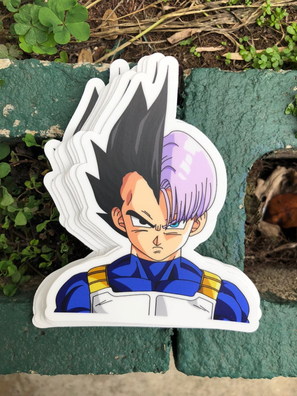Vegeta and Trunks Anime Mashup Trunks Sticker– One 4 Inch Water Proof Vinyl Sticker – For Hydro Flask, Skateboard, Laptop, Planner, Car, Collecting, Gifting