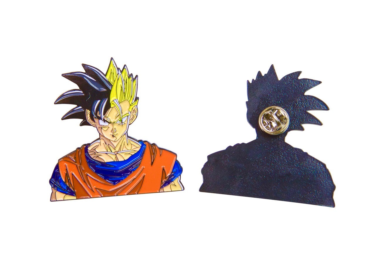 Goku and Gohan Half-Face Enamel Pin – A Powerful Saiyan Duo Tribute
