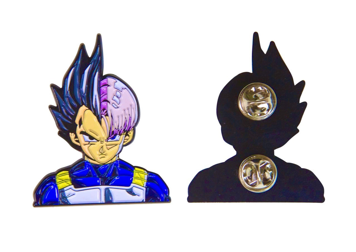 Vegeta and Trunks Half-Face Enamel Pin – A Saiyan Legacy United