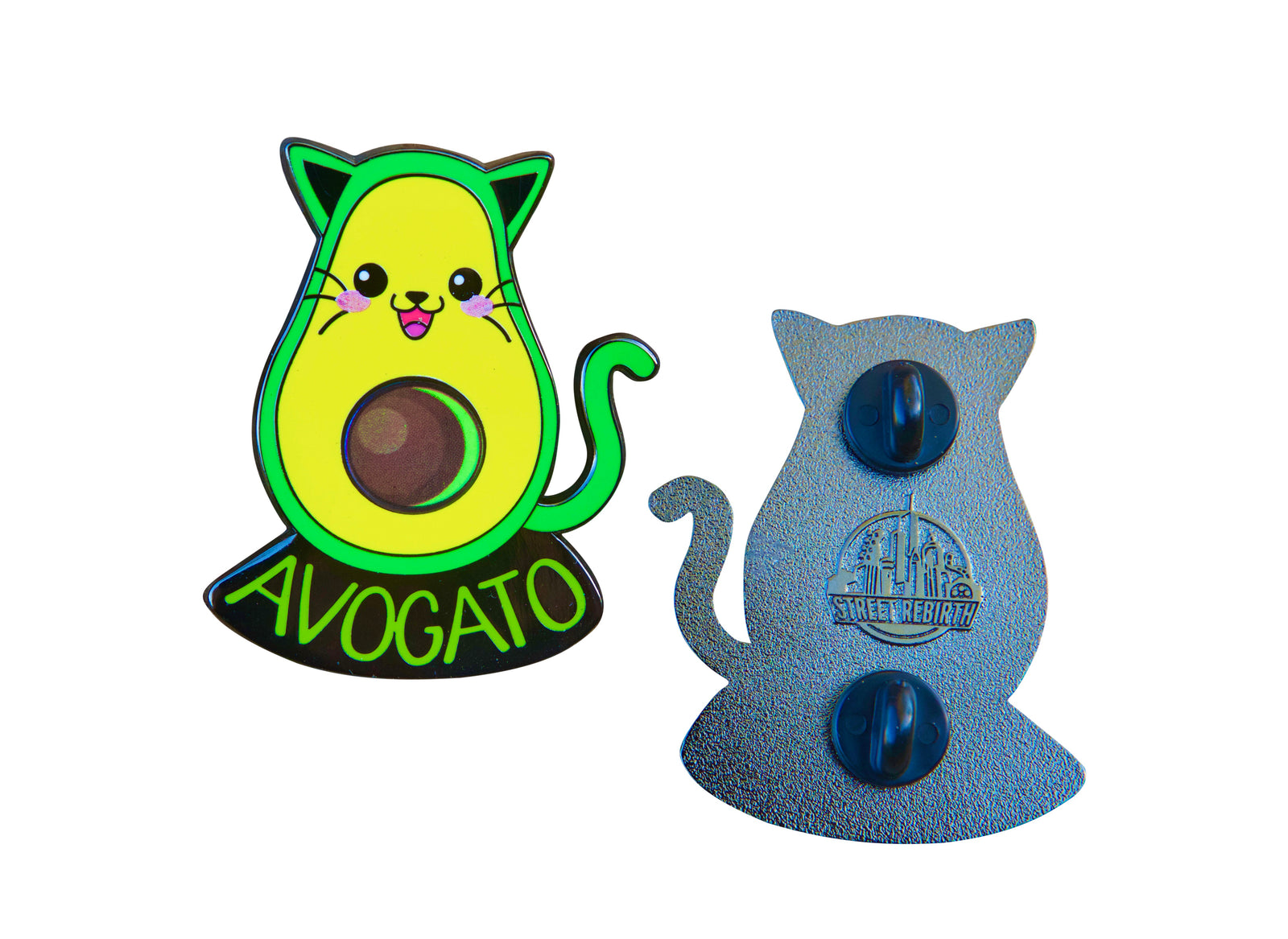 Avogato Enamel Pin – The Purrfect Blend of Avocado and Cat