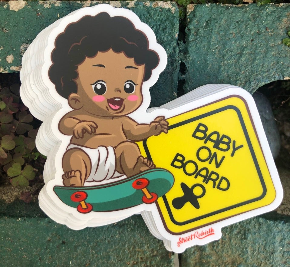 Baby On Board  Sticker – One 4 Inch Water Proof Vinyl Sticker – For Hydro Flask, Skateboard, Laptop, Planner, Car, Collecting, Gifting