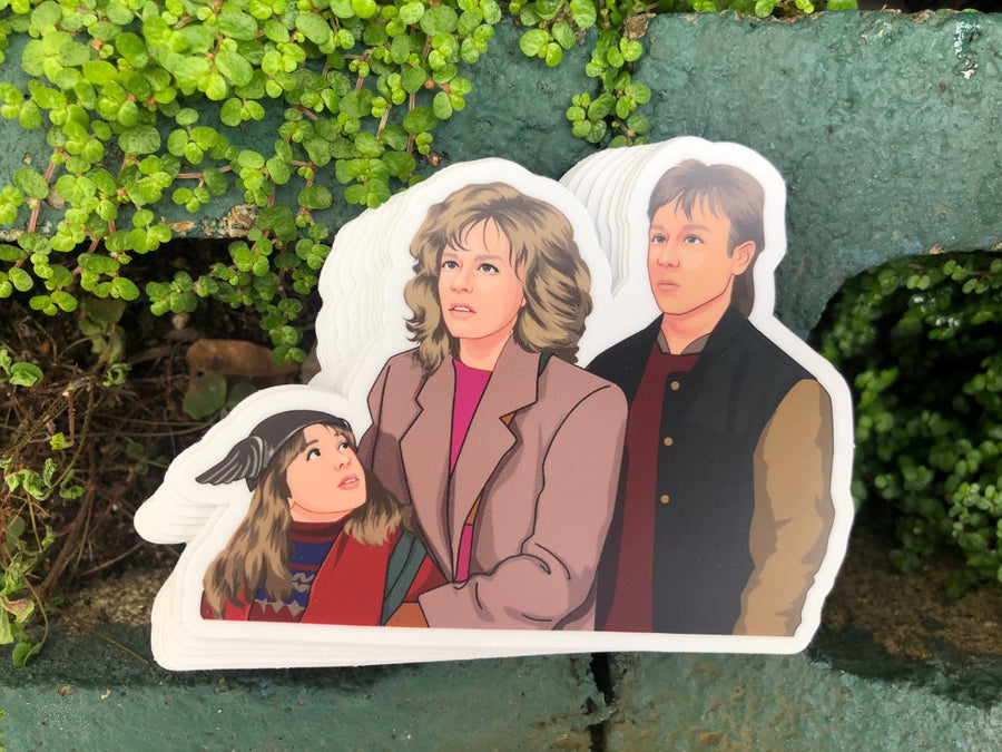 Waterproof vinyl sticker featuring an original retro illustration