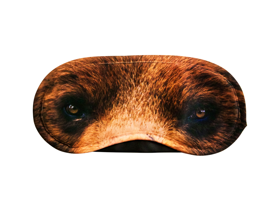 Reusable sleep eye mask with an original animal-themed humorous printed design