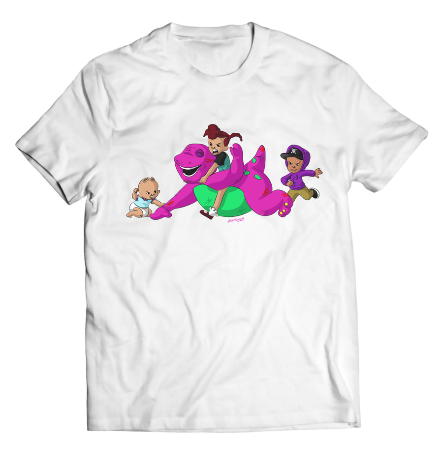 Unisex graphic T-shirt featuring an original humorous retro illustration