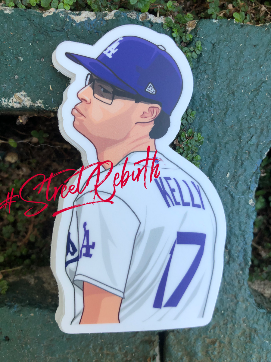 Funny baseball player sticker with a pouty face and glasses in cartoon art