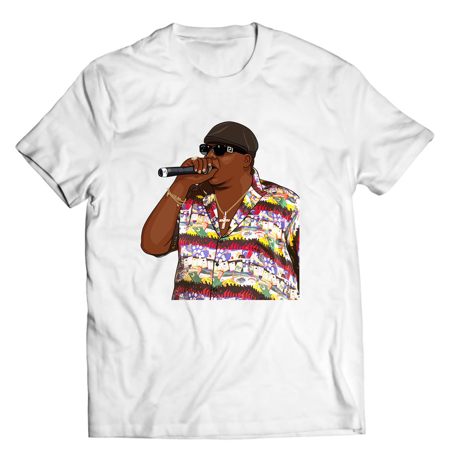 Unisex graphic T-shirt featuring an original hip hop music retro illustration