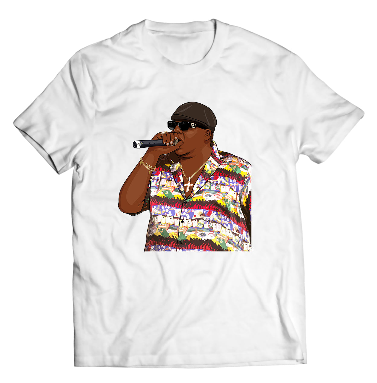 Biggie Smalls Rapping Shirt – Hip-Hop Legend Graphic Tee – Rap Icon Fan Art, 90s East Coast Rap Culture, DTG Printed